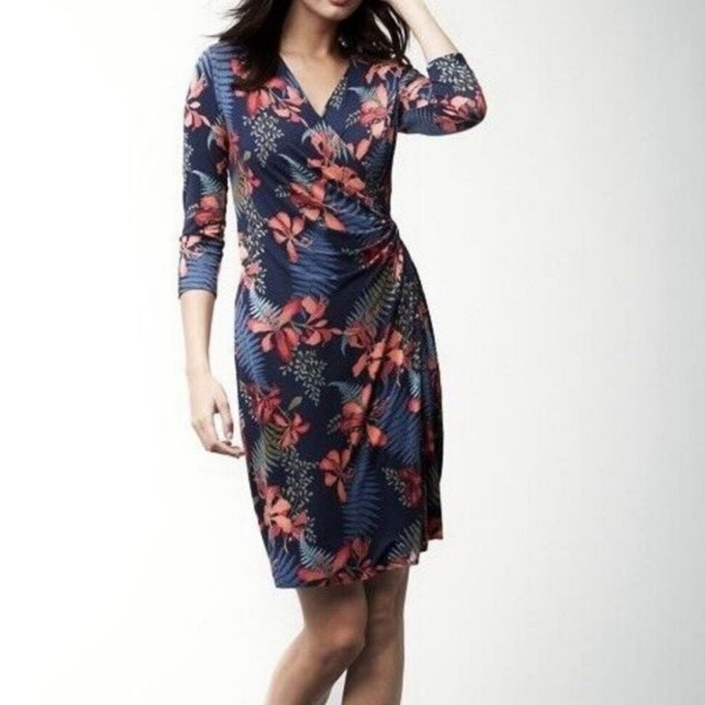 Tommy‎ Bahama Dress Women's Sz S Faux Wrap Sacred Groves Tambour